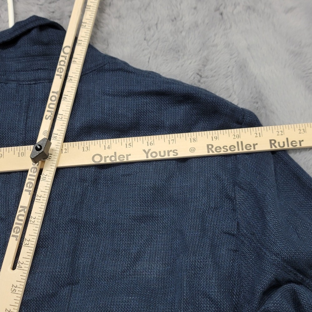 Relwen Tropical Trap Blazer Mens 2XL Dark Navy Hopsack Linen Cotton Jacket - Picture 8 of 11